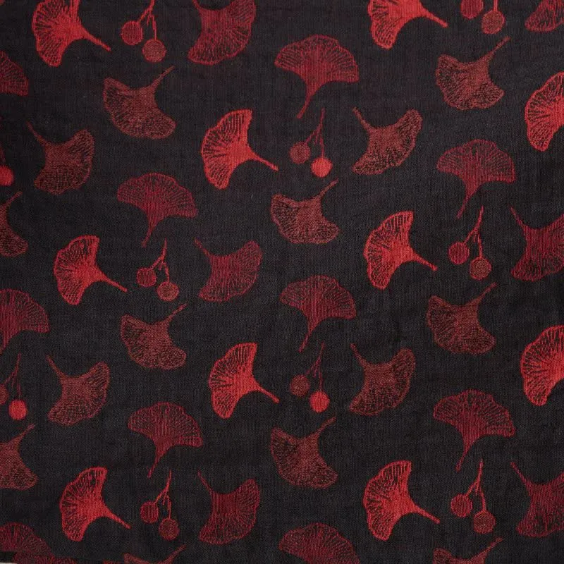 Zweifarbiger Kimono-Bademantel aus Ginkgo-Baumwollgaze