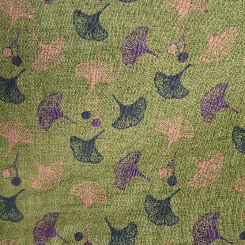 Zweifarbiger Kimono-Bademantel aus Ginkgo-Baumwollgaze