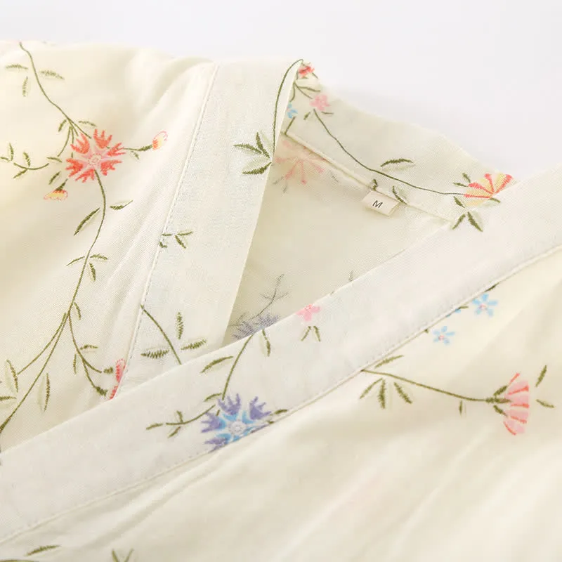 Geblümter Kimono aus Baumwollgaze