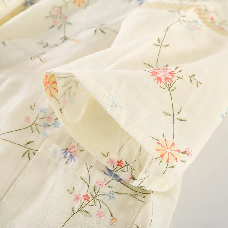 Geblümter Kimono aus Baumwollgaze