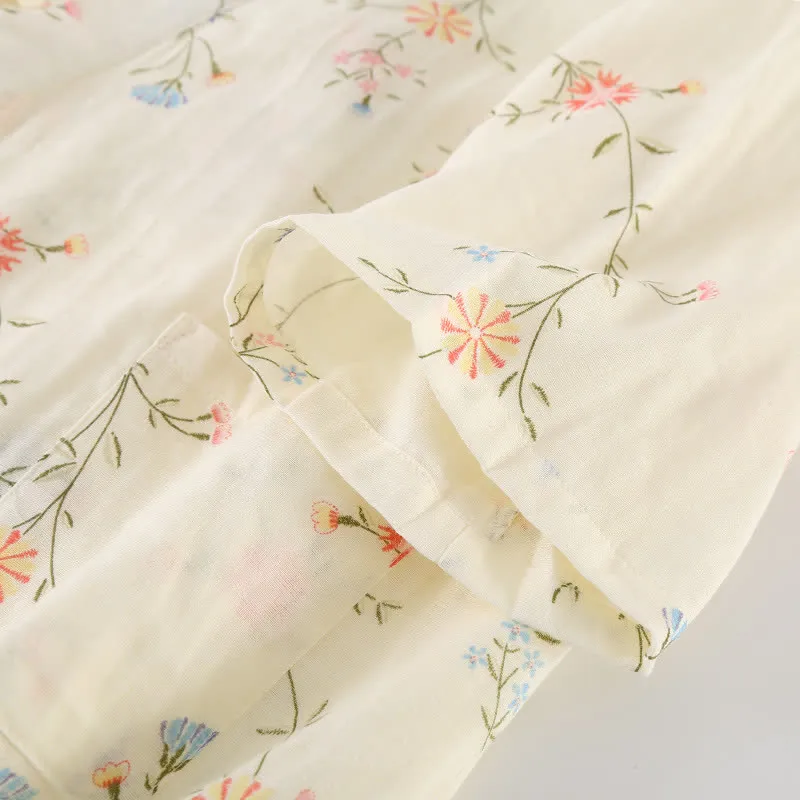 Geblümter Kimono aus Baumwollgaze