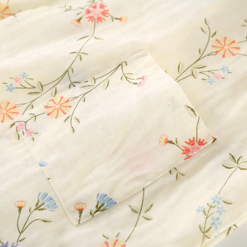 Geblümter Kimono aus Baumwollgaze