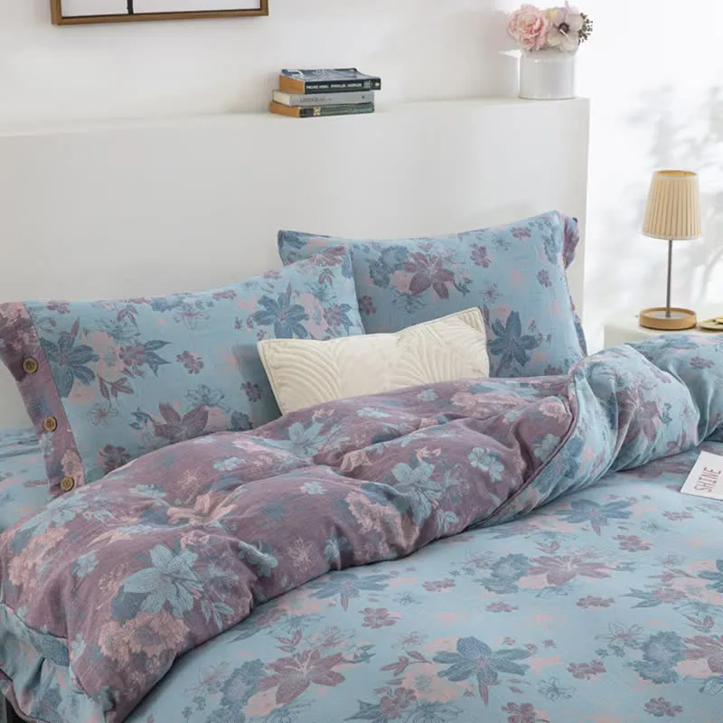 Lily Baumwollgaze-Jacquard-Bettwäscheset (4-teilig)