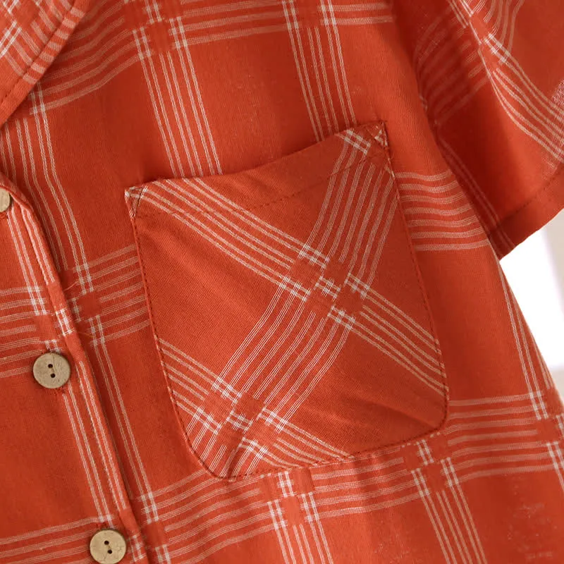 Unisex-Loungewear-Set aus karierter, garngefärbter Baumwolle