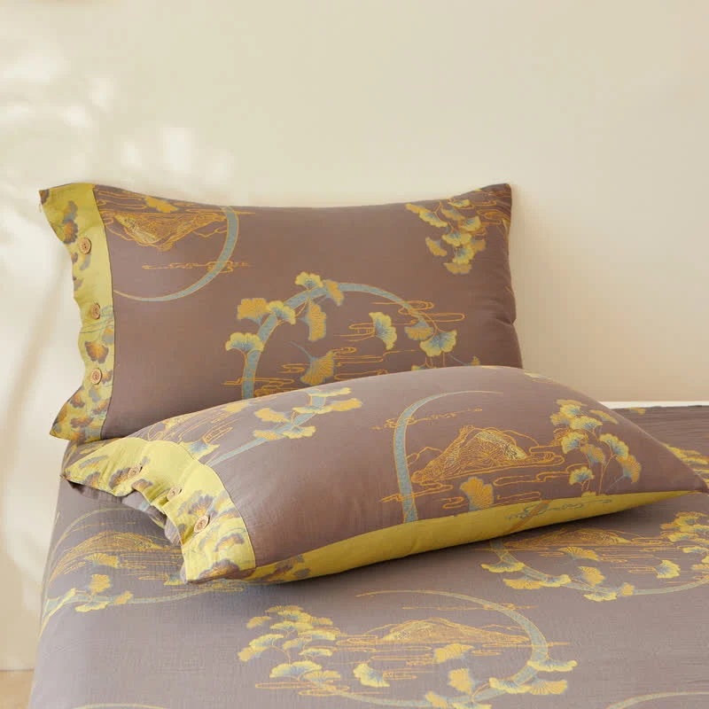 Doppellagige, garngefärbte Jacquard-Wendedecke aus Querformat