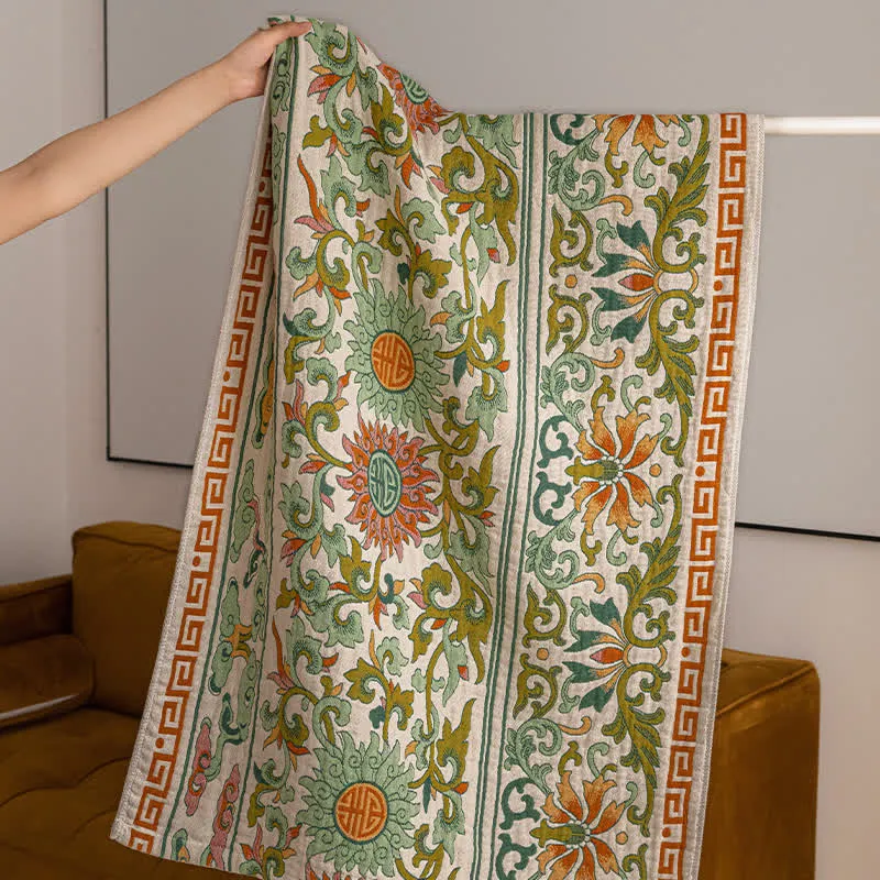Saugfähiges Badetuch aus reiner Baumwollgaze mit Retro-Blumenmuster