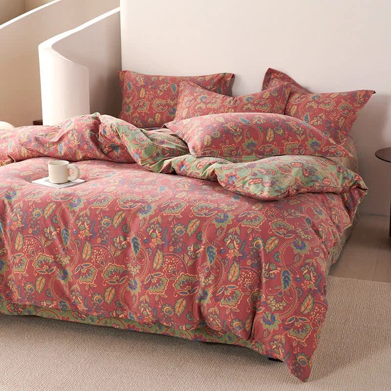 Wendebettwäscheset aus Baumwolle im Bohemian-Stil (4-teilig)