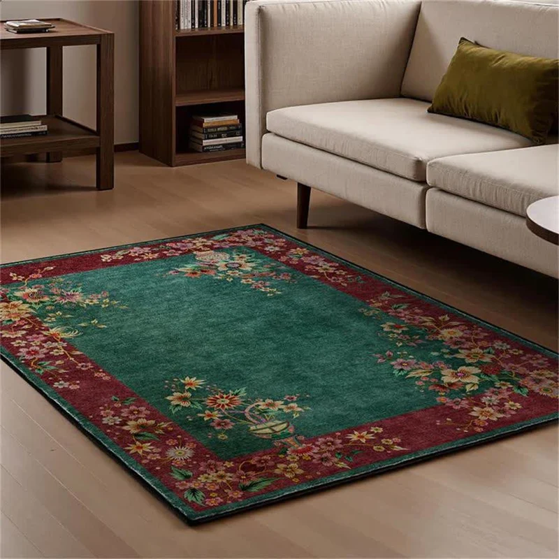 Rutschfester, eleganter, weicher, waschbarer Teppich mit Blumenmuster