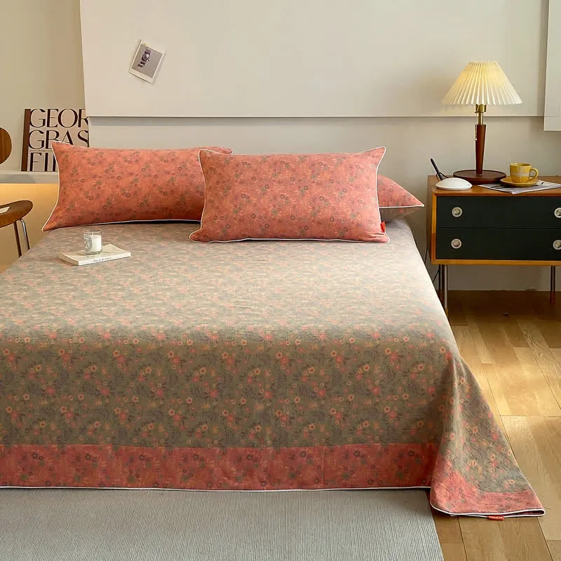 Doppellagige Baumwollgaze-Bettdecke mit Vintage-Blumenmuster