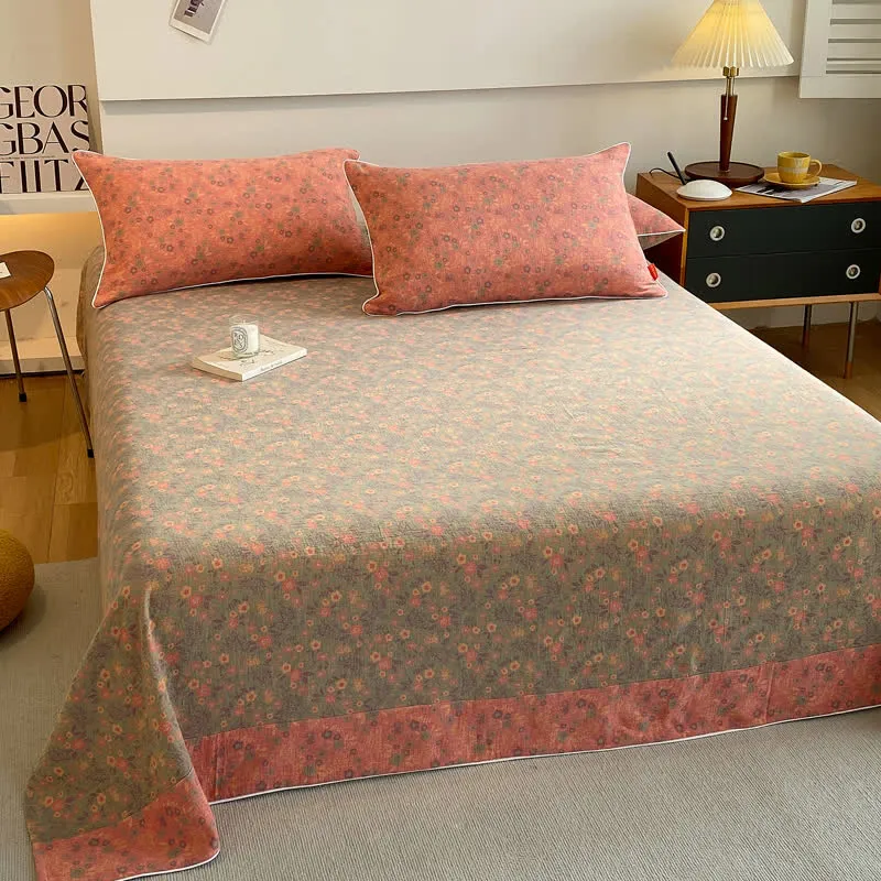 Doppellagige Baumwollgaze-Bettdecke mit Vintage-Blumenmuster