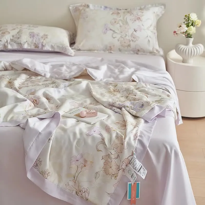 Weiches Sommer-Bettwäscheset mit frischem Blumenmuster (4-teilig)