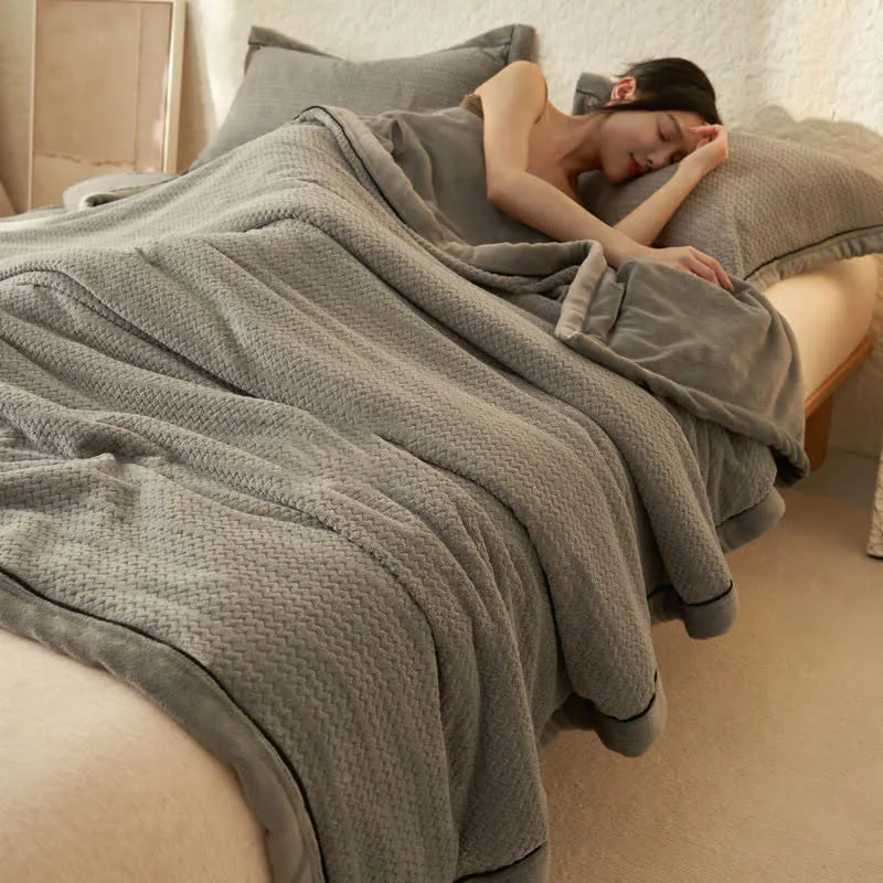Doppelseitige Fleece-Bettbezugdecke