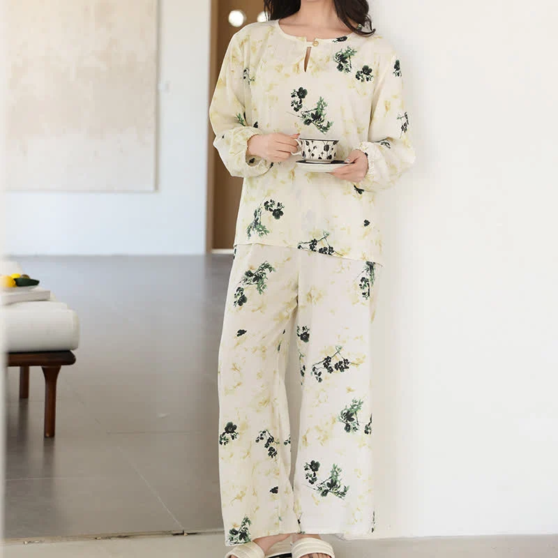 Refresh – Atmungsaktives Loungewear-Set mit Blumenmuster