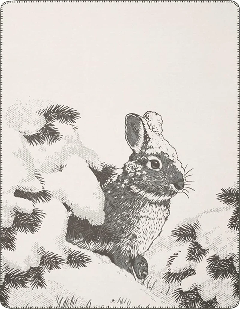 Biederlack Decke Schneehase 150x200cm