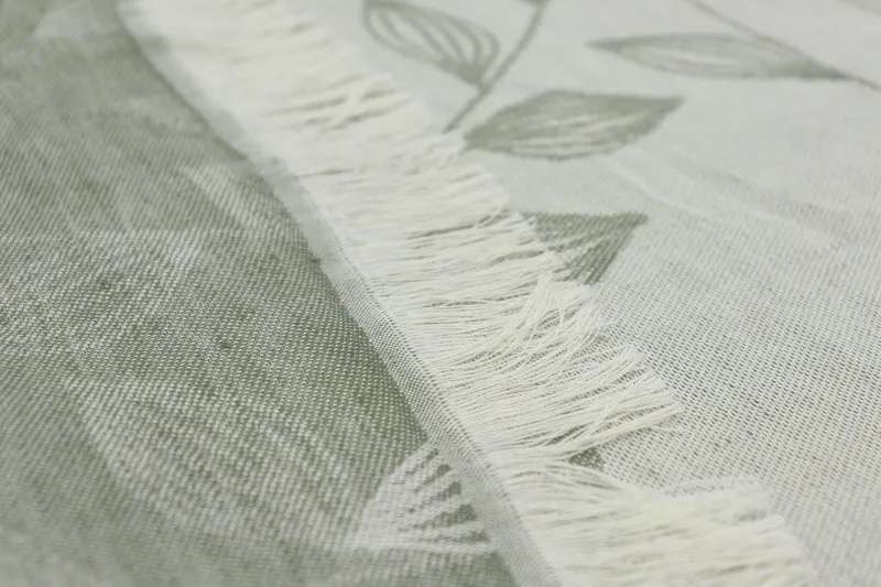 Biederlack Leinen-Plaid Leaves 130x180cm