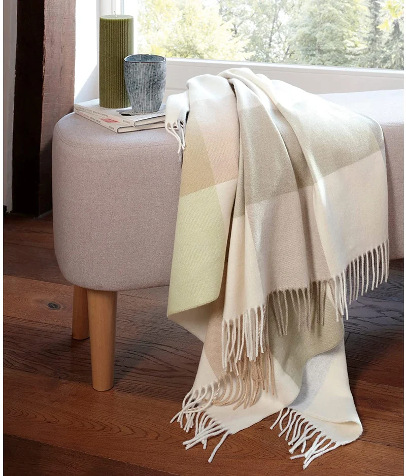 Biederlack Plaid 130x170cm hellgrau