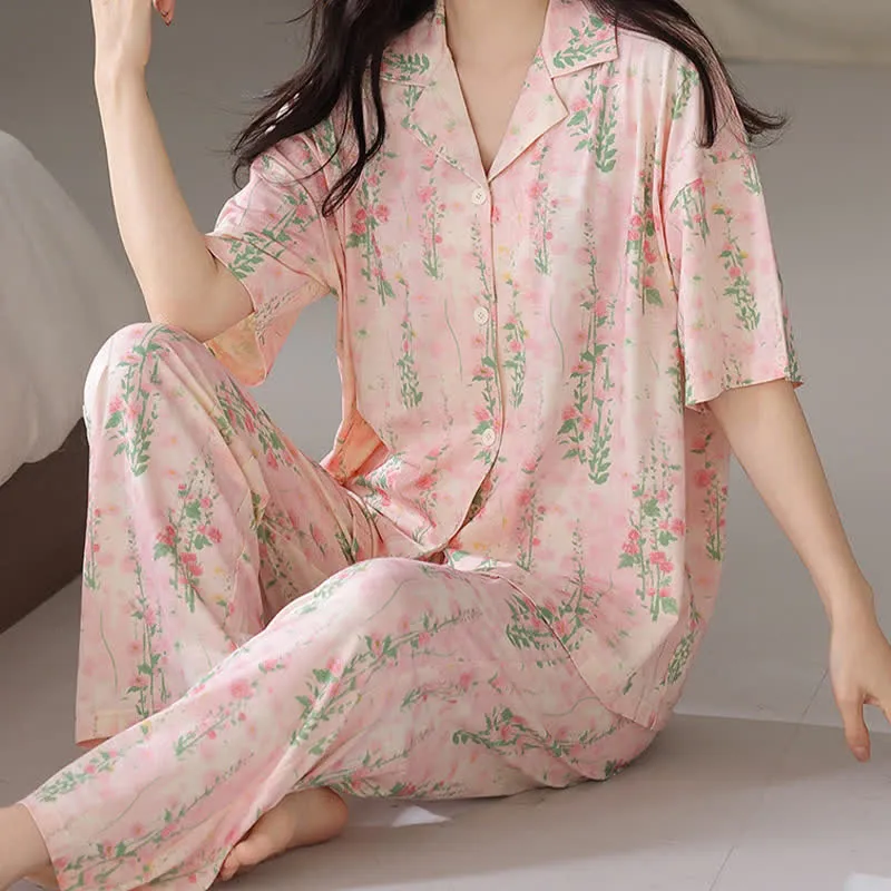 Ländliches Sommer-Loungewear-Set mit Blumenmuster