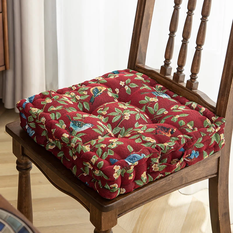 Vogelblatt-Jacquard-Stuhlkissen, Bodenkissen