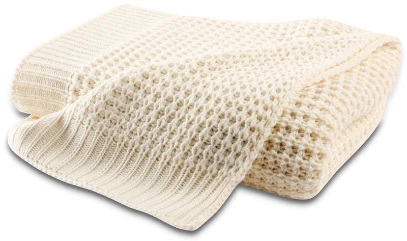Biederlack Plaid Knit Acryl 130x170cm beige