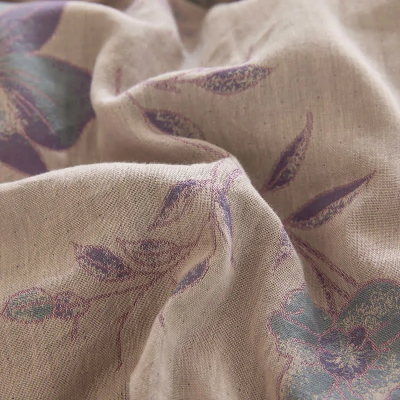 Wende-Bettdecke aus Baumwollgaze-Jacquard mit Blumenmuster