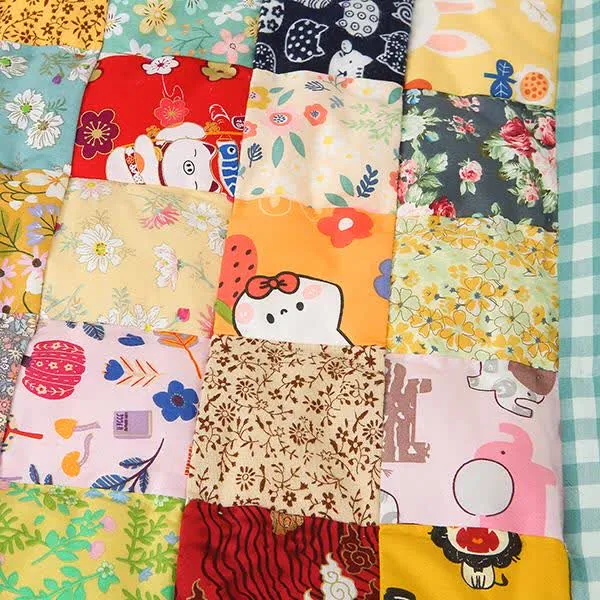 Patchwork-Babydecke aus reiner Baumwolle mit Karomuster