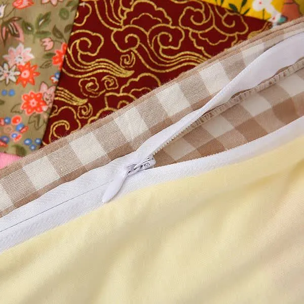 Patchwork-Babydecke aus reiner Baumwolle mit Karomuster