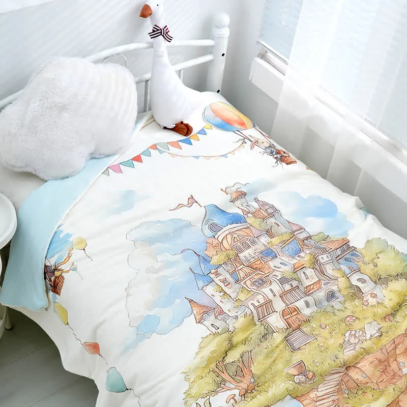 Babydecke aus Baumwolle mit Schloss im Wunderland-Stil