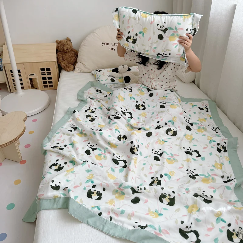 Panda-Steppdecke aus Bambusfaser für Babys und Kleinkinder