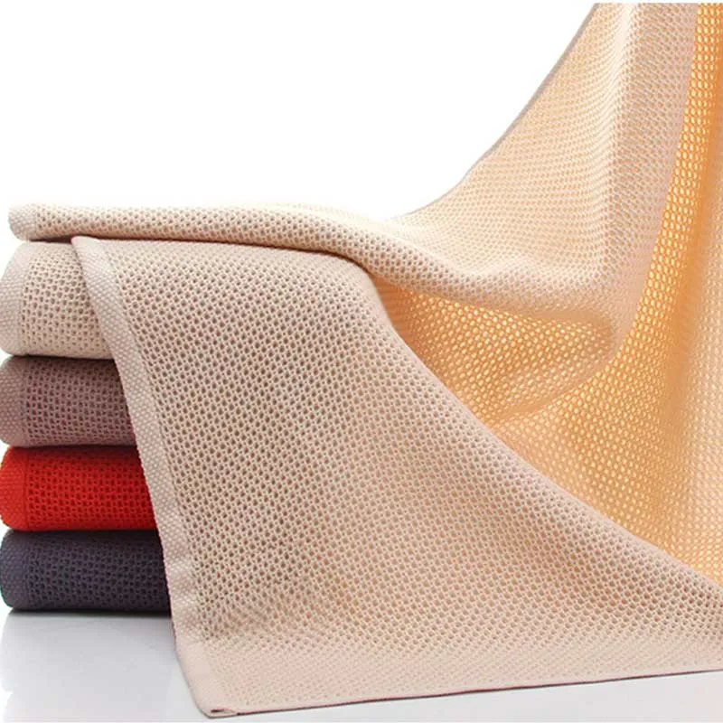 Ownkoti Einfaches Baumwollhandtuch, quadratisches Handtuchset mit Wabenmuster (3er-Pack)