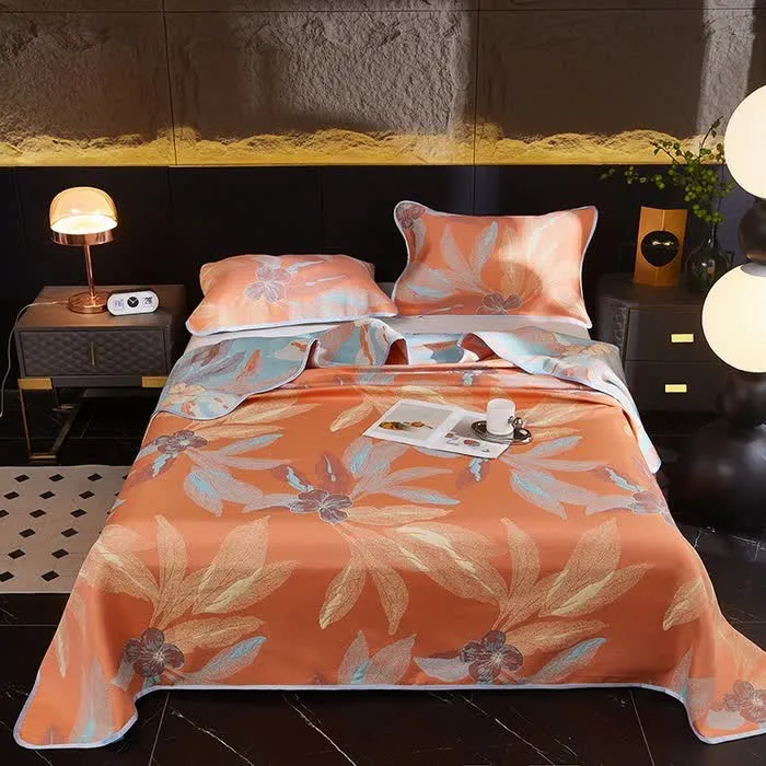 Wendbare, atmungsaktive Bettdecke mit Jacquard-Blattmotiv