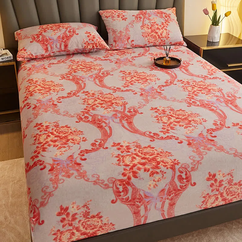 Spannbettlaken aus weichem Flanell mit Retro-Blumenmuster