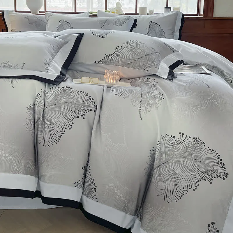 Luxuriöses Bettwäscheset aus gebürsteter Baumwolle mit Blumenmuster (4-teilig)