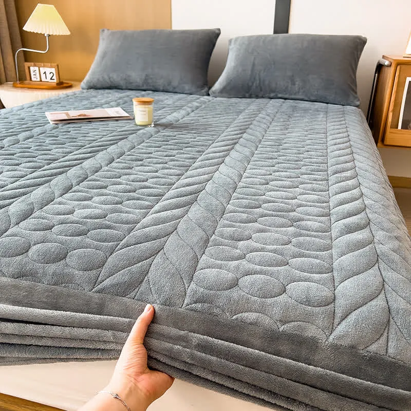 Einfaches Spannbettlaken aus Fleece mit Weizenähren
