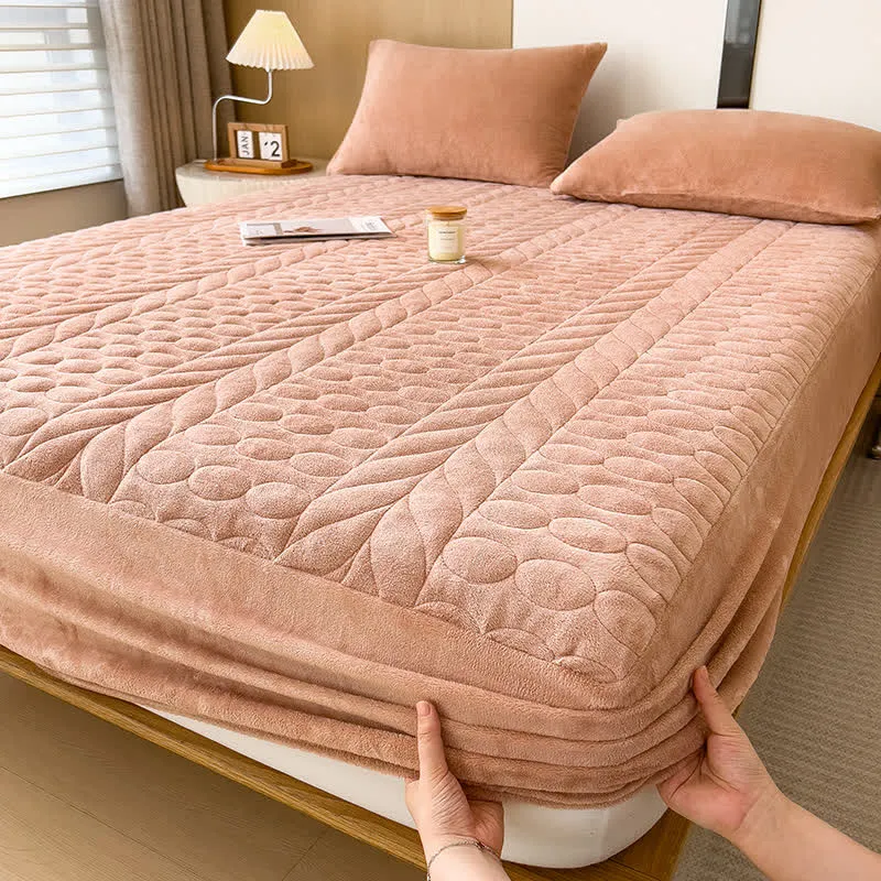 Einfaches Spannbettlaken aus Fleece mit Weizenähren