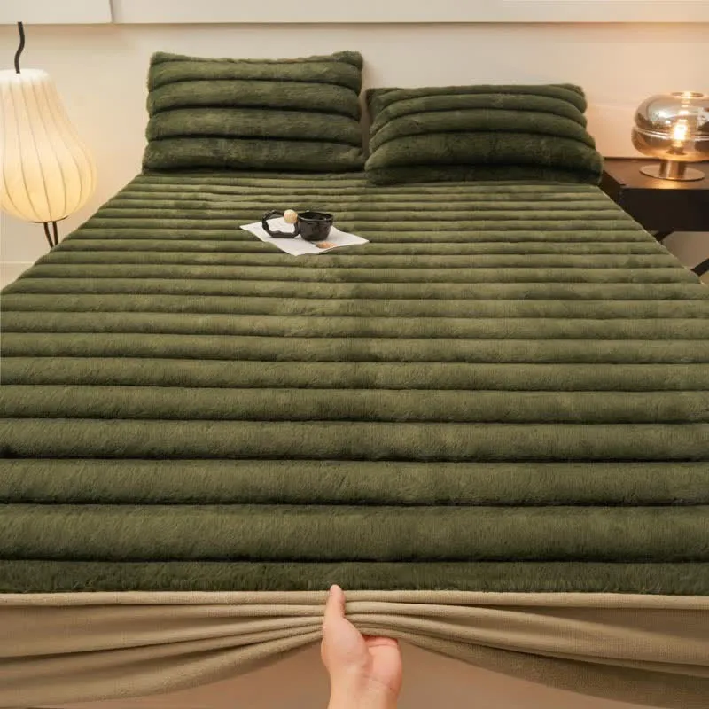 Modernes, warmes Winter-Spannbettlaken aus Fleece