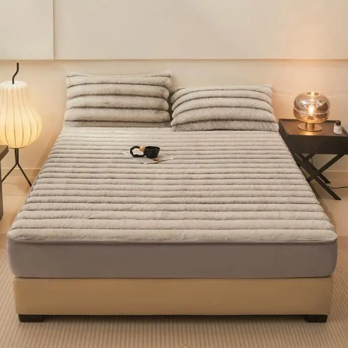 Modernes, warmes Winter-Spannbettlaken aus Fleece