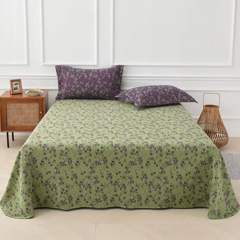 Bettdecke aus garngefärbter Baumwollgaze mit Jacquardmuster und Blumenmuster