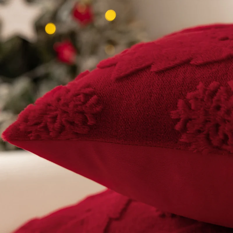 Jacquard-Kissenbezug mit Weihnachtsbaum-Dekoration