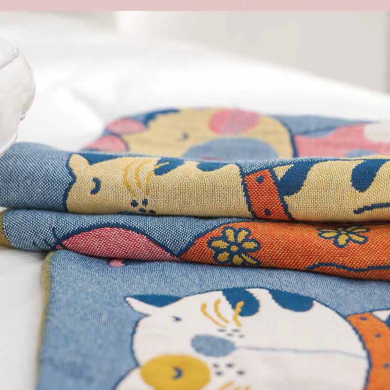 Ownkoti Kissenbezüge mit niedlichen Katzenmotiven aus reiner Baumwolle mit Knöpfen (2 Stück)