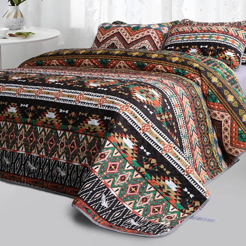 Gestepptes, atmungsaktives, weiches Bettwäscheset im Bohemian-Stil (3-teilig)