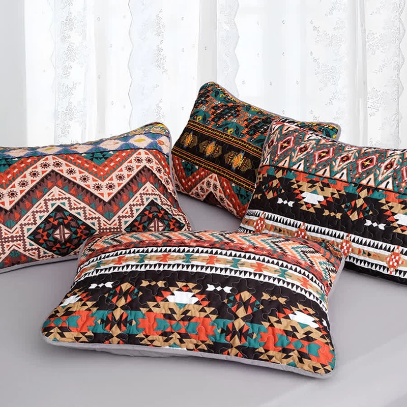 Gestepptes, atmungsaktives, weiches Bettwäscheset im Bohemian-Stil (3-teilig)
