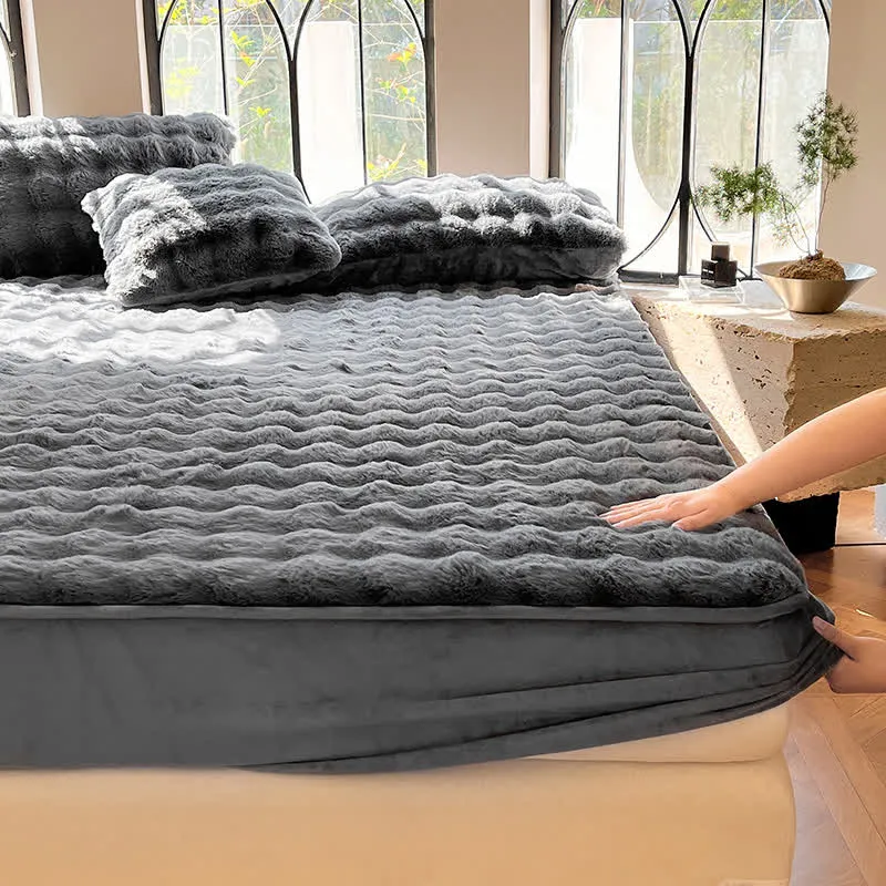 Einfaches, weiches, atmungsaktives Spannbettlaken aus Fleece