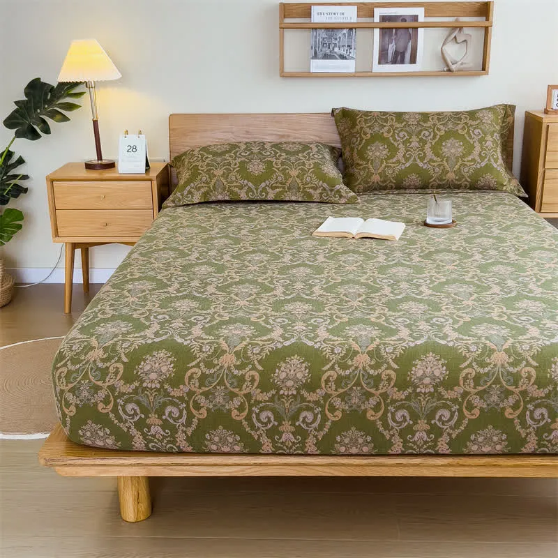 Elegantes Spannbettlaken aus Baumwollgaze im Vintage-Stil