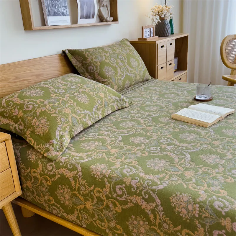 Elegantes Spannbettlaken aus Baumwollgaze im Vintage-Stil