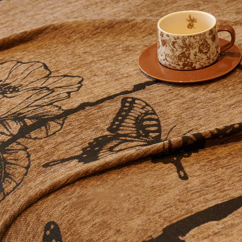 Chenille Couchbezug mit Vintage-Kunstpflanzen und Blumenmuster
