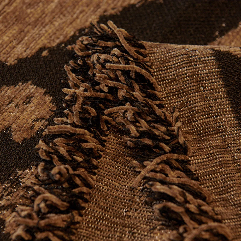 Chenille Couchbezug mit Vintage-Kunstpflanzen und Blumenmuster