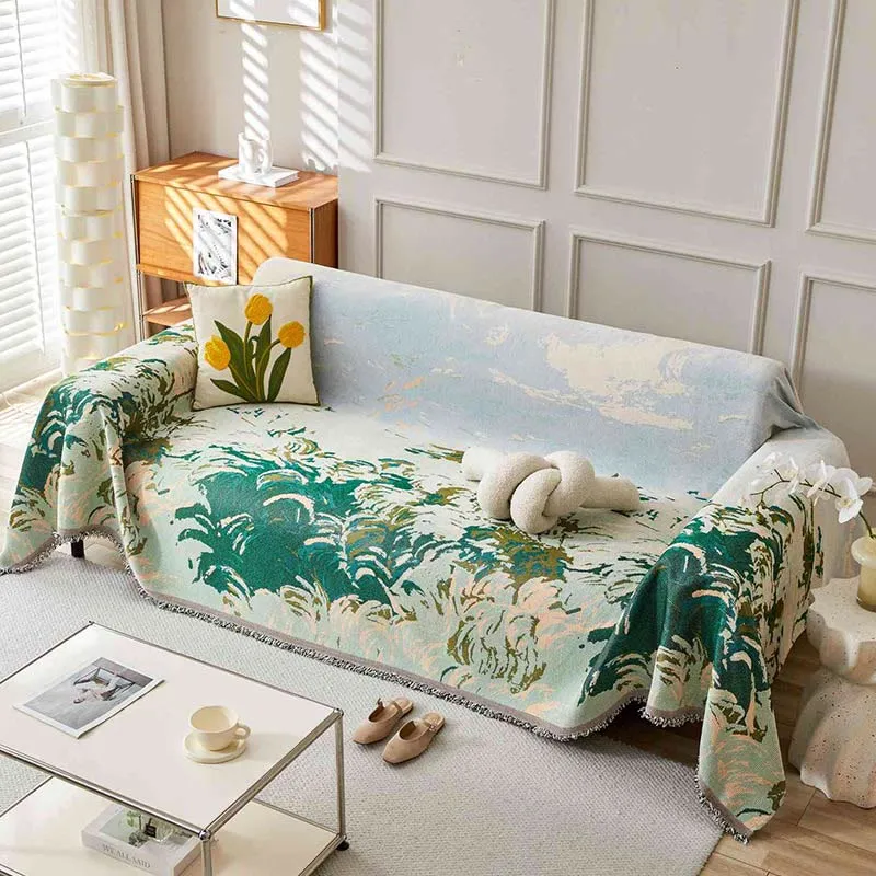 Sofabezug mit Pflanzenmotiv im Retro-Malerei-Stil