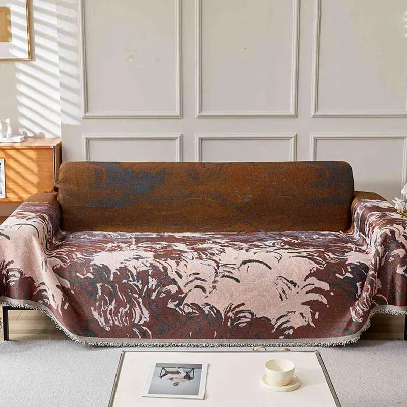 Sofabezug mit Pflanzenmotiv im Retro-Malerei-Stil