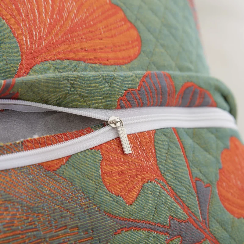 Kissenbezüge aus Baumwollgaze-Jacquard mit Ginkgoblättern (2 Stück)
