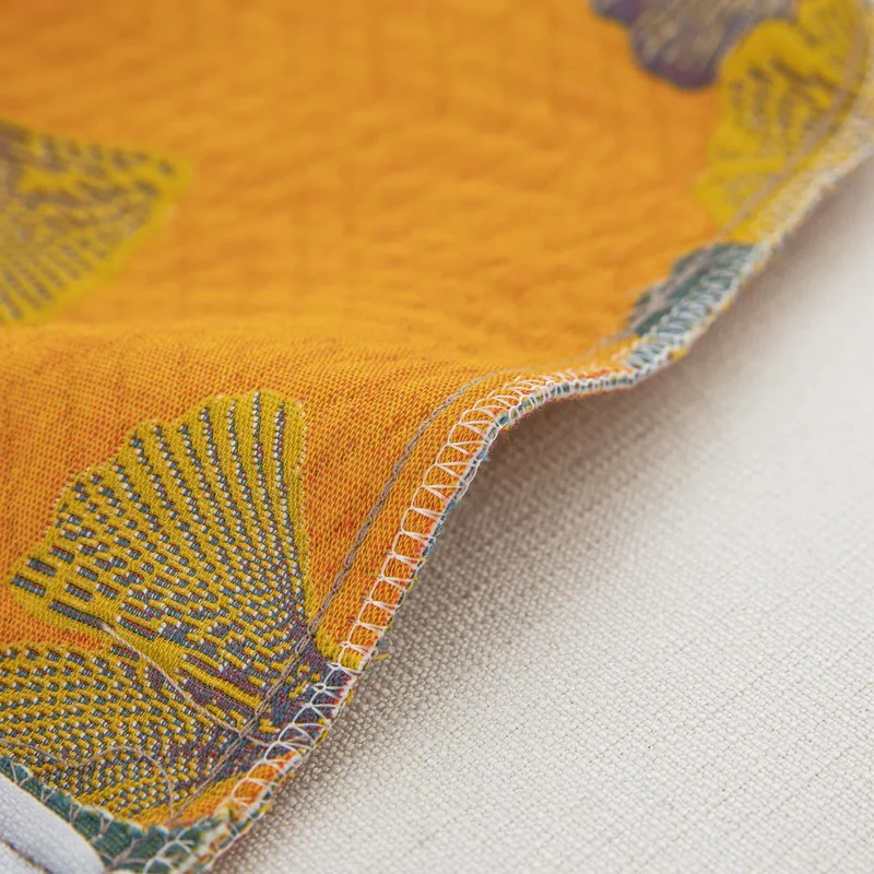 Kissenbezüge aus Baumwollgaze-Jacquard mit Ginkgoblättern (2 Stück)